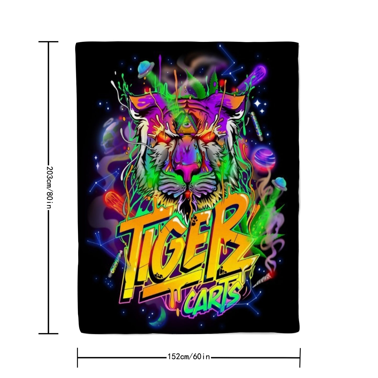 Tiger Carts Fleece Blanket 60" X 80"